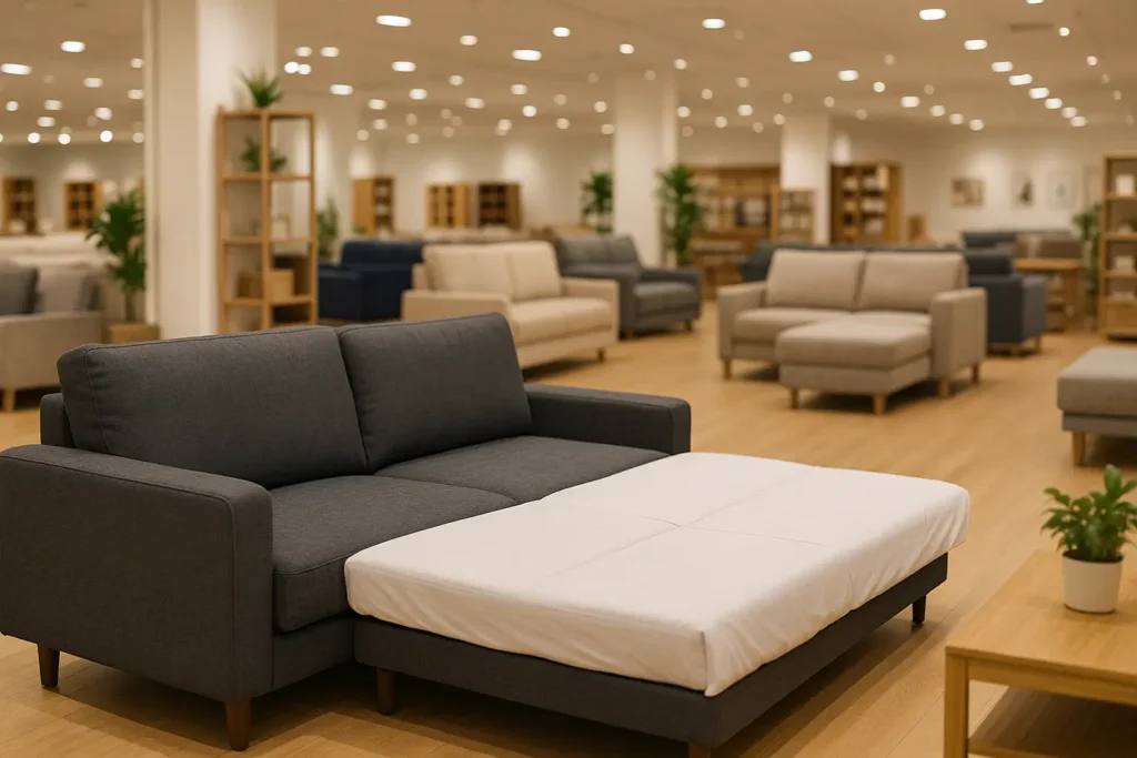 家具屋に展示しているソファベッド
